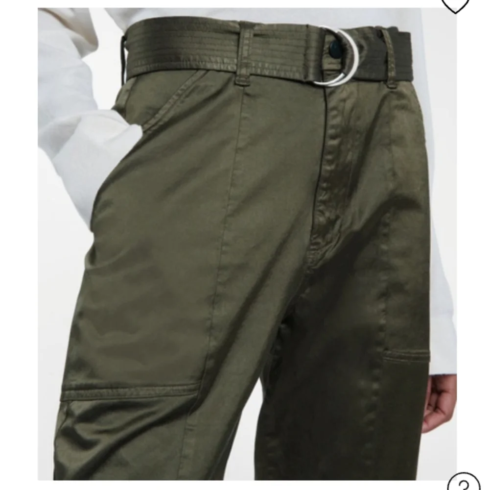 J Brand Athena Cropped Belted Cotton blend Sateen Tapered Pants